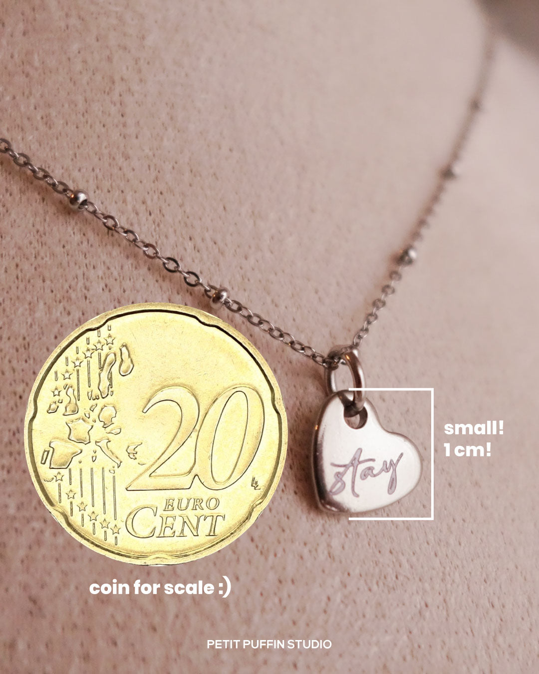 K-pop Mini Heart Necklace - Personalised Stainless Steel Necklace