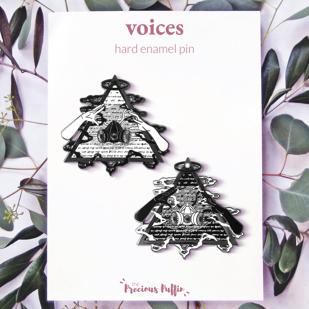 Voices enamel pins