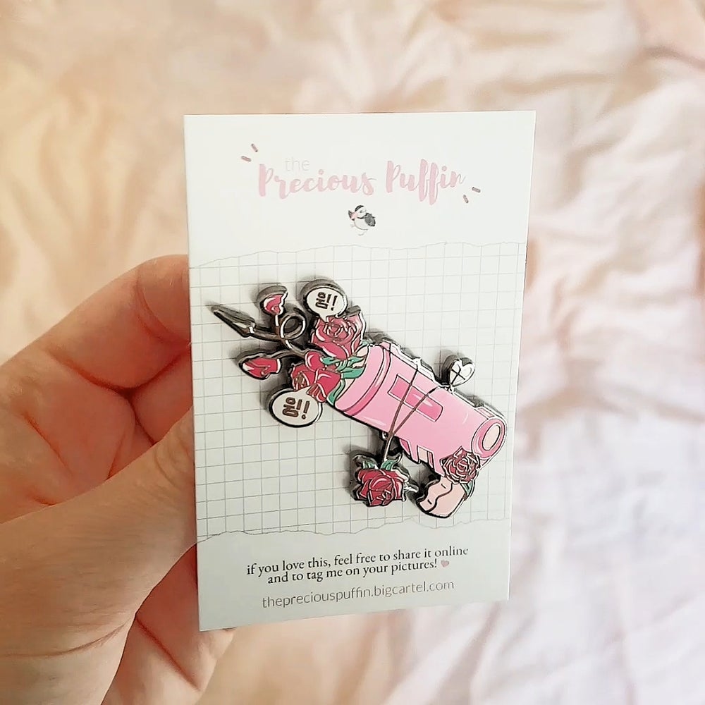 Plastic Flower enamel pin