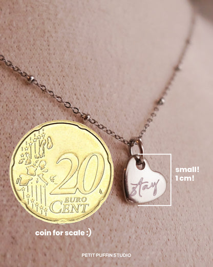 Collier Mini Coeur - Collier en acier inoxydable personnalisé