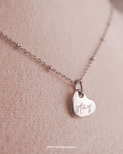 Collier Mini Coeur - Collier en acier inoxydable personnalisé