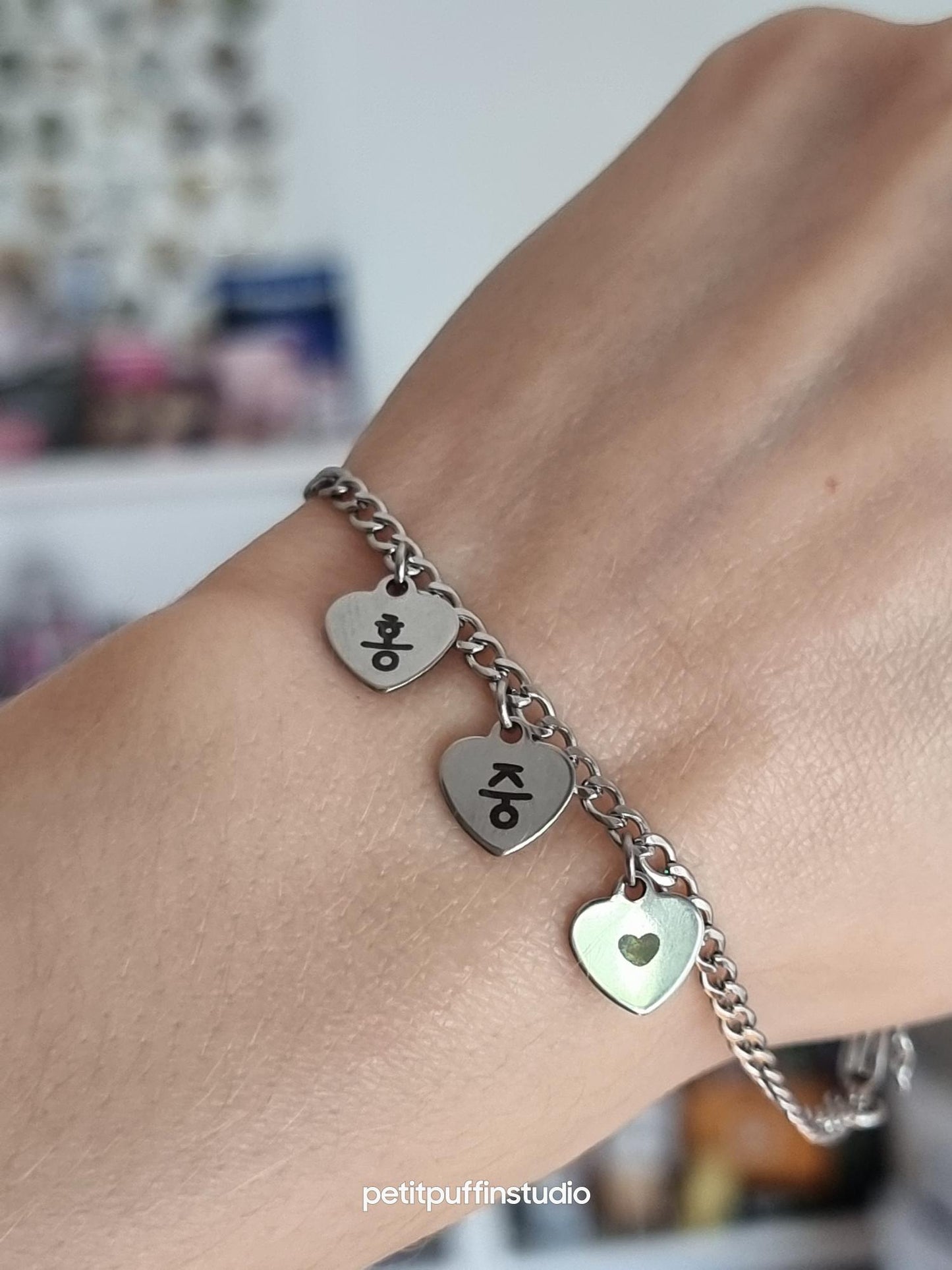 Bias "Heart Charms" Bracelet! Personalised Bracelet!