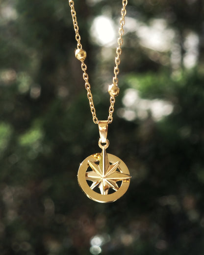[ BUNDLE ] Compass necklace (steel or gold) and Compass earrings (steel only)!