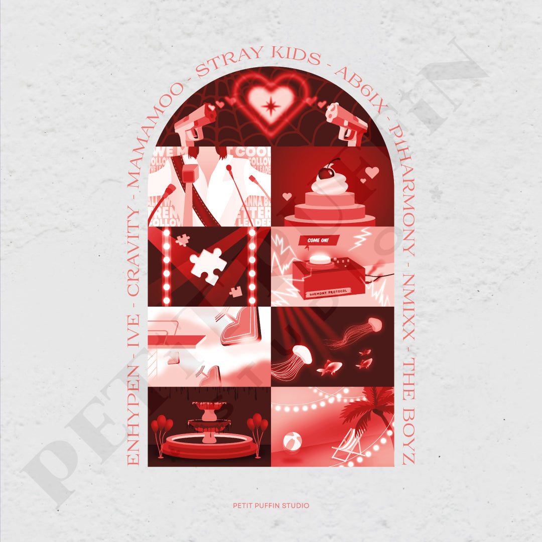 Music Bank in Paris - Red Variant -  Organic t-shirt BACK PRINT
