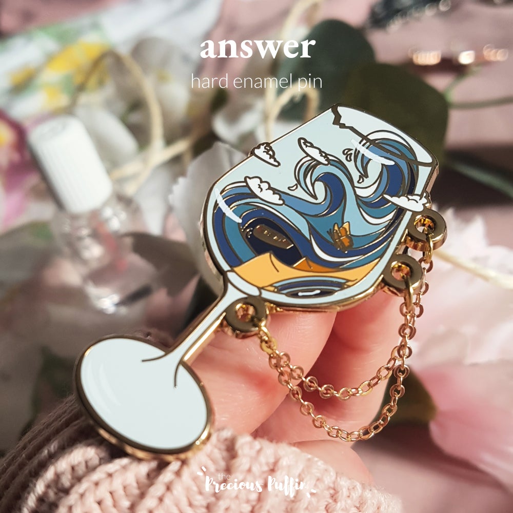 Answer enamel pin