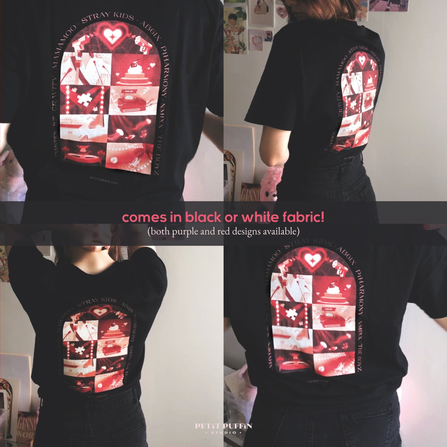 Music Bank in Paris - Red Variant -  Organic t-shirt BACK PRINT