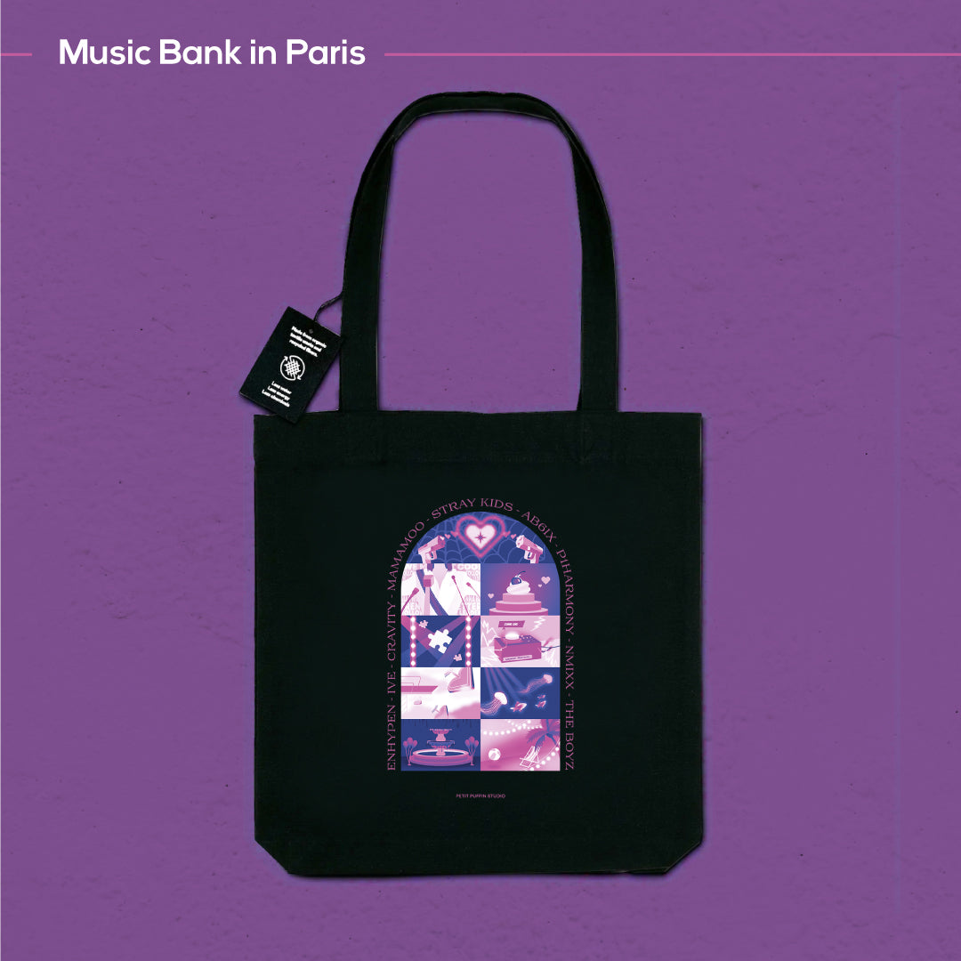 Music Bank in Paris - Purple Variant - Black organic tote bag