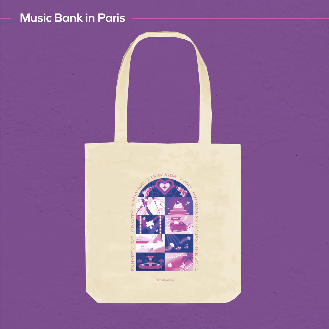 Music Bank in Paris - Purple Variant - Natural recycled tote bag