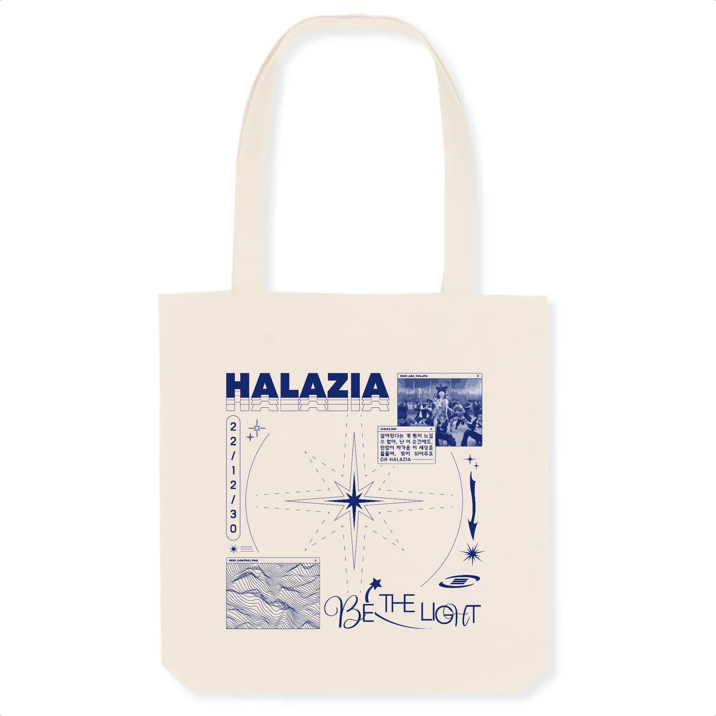 HALAZIA "Be the Light" - Natural Tote Bag