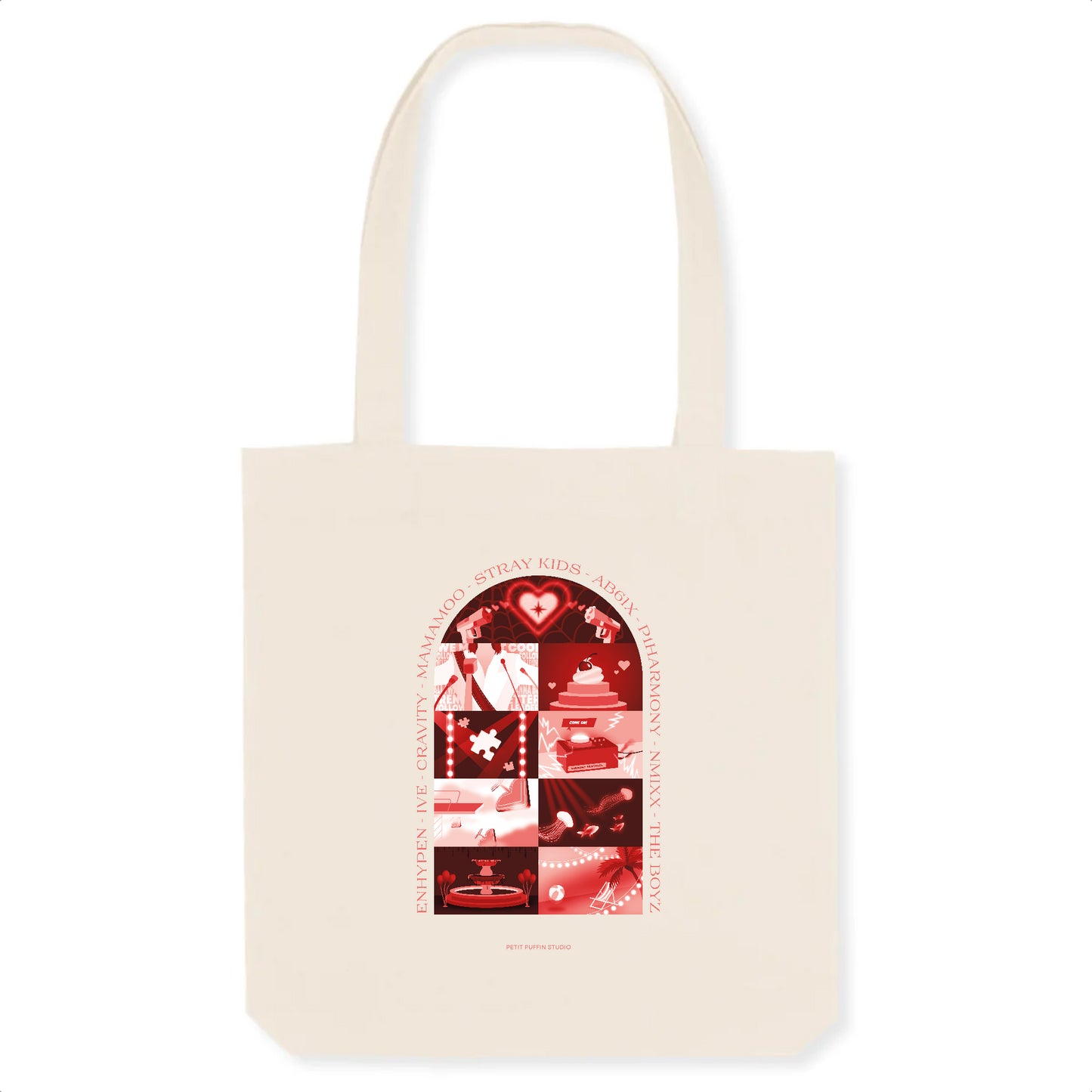 Music Bank in Paris - Red Variant - Natural recycled tote bag