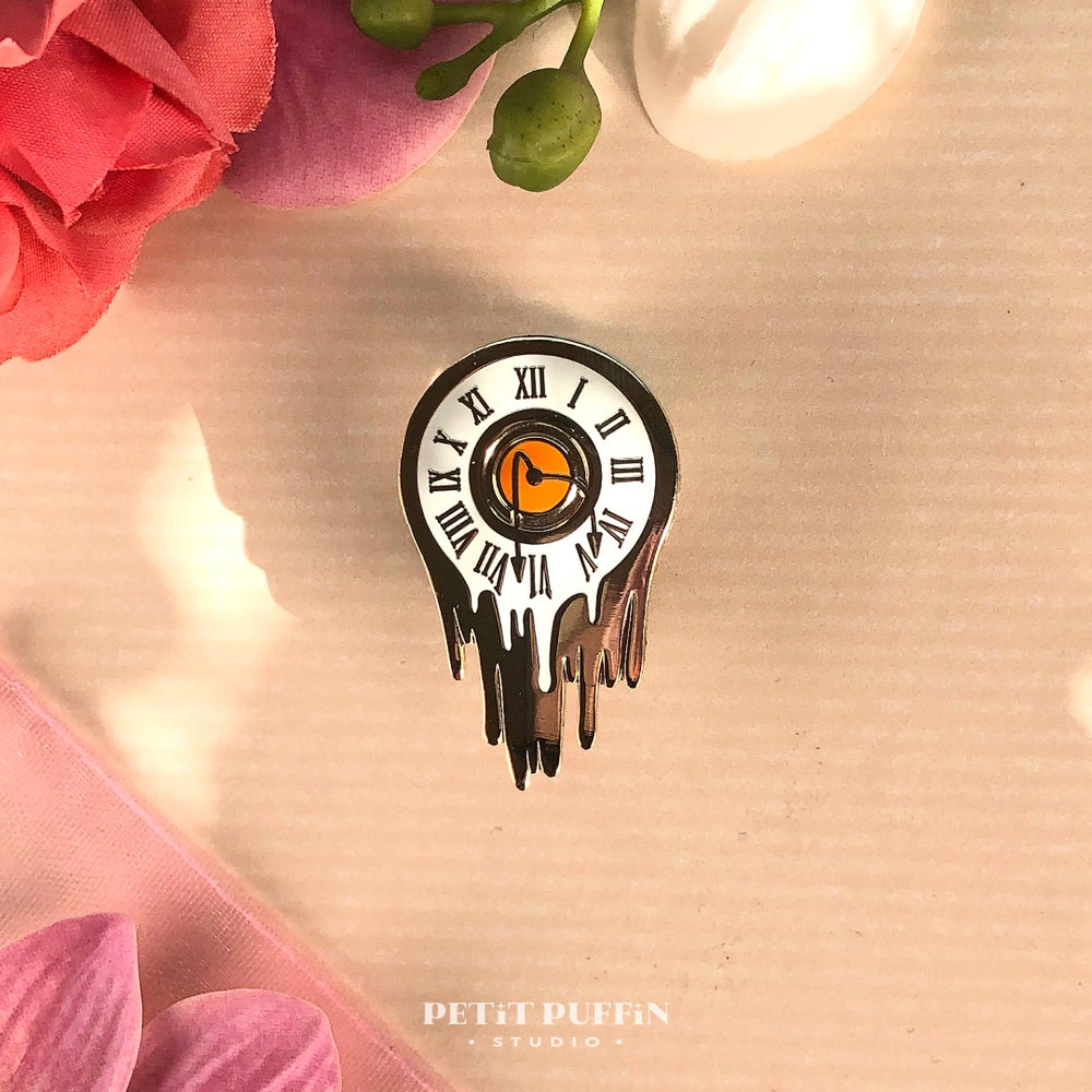 the long journey - "melted clock" enamel pin